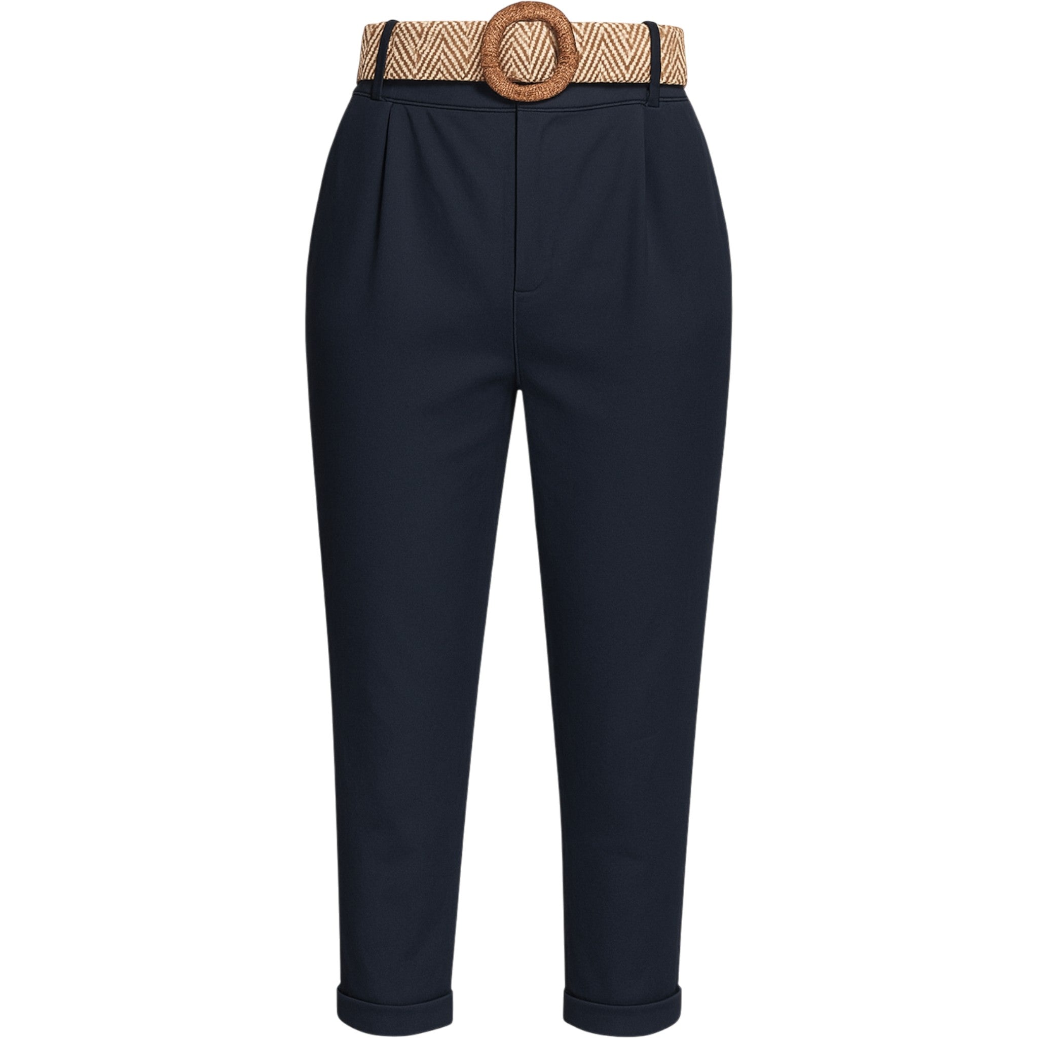 Ladies Italian Cropped Chino Trousers with Belt